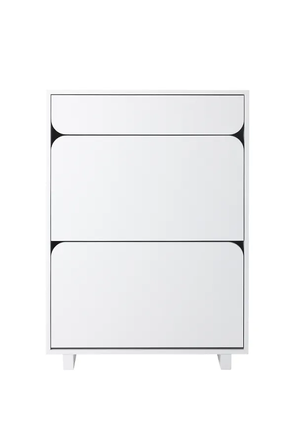 Vit 1898-skåp i supersnygg modell.