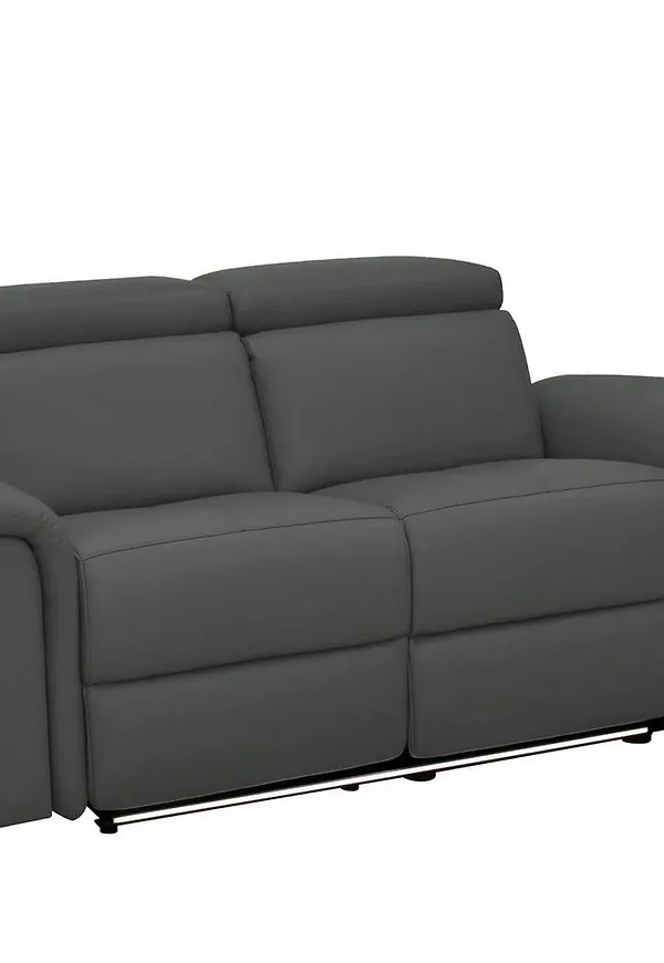 Grå Loft24-lädersoffa i superfin modell.