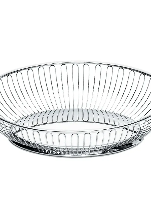 Silverfärgad Alessi-korg i fantastiskt snygg modell.