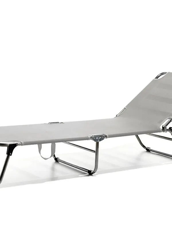 Mysig aluminiumsolsäng i grått från Fiam.