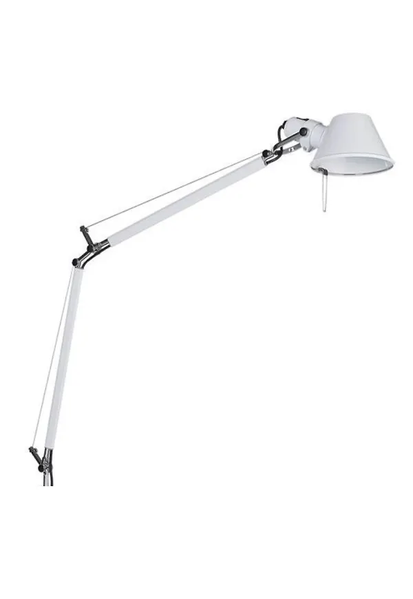 Supersnygg bordslampa i vit färg gjord i aluminium.