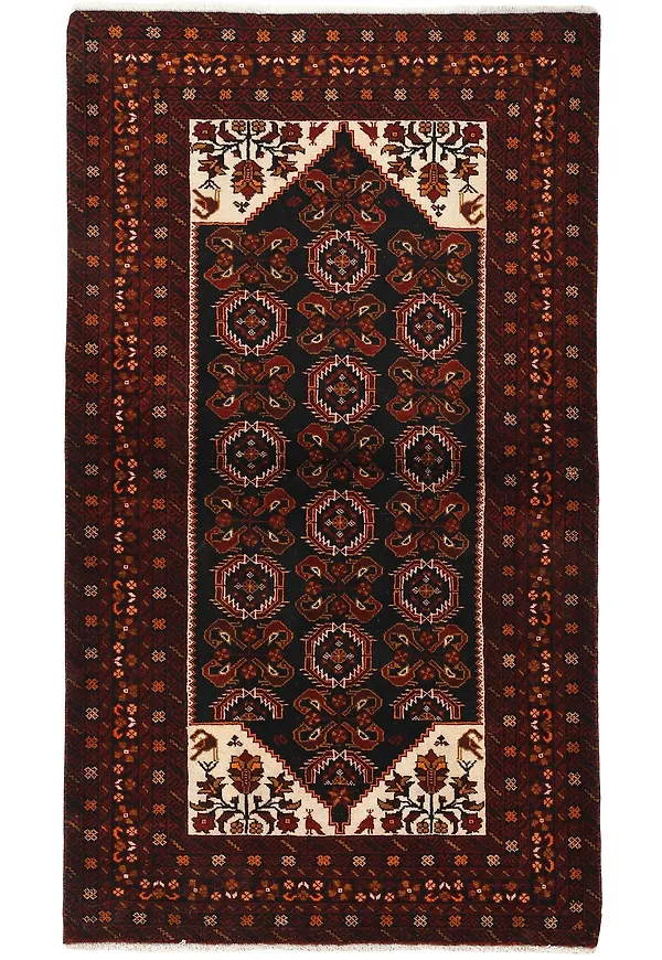 Mörkblå Rezas-matta i riktigt trendig modell.