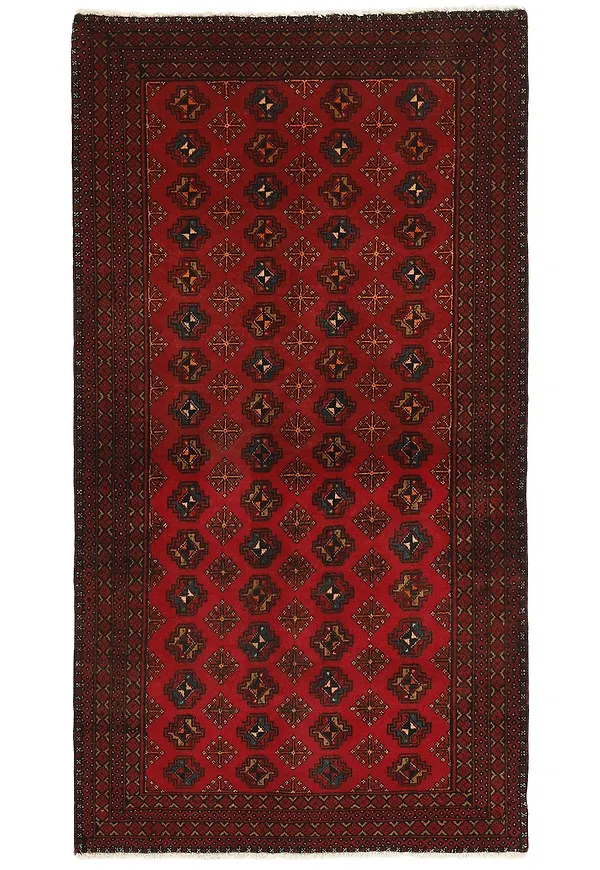 Fantastiskt snygg mörkblå ullmatta 2026 från Rezas.