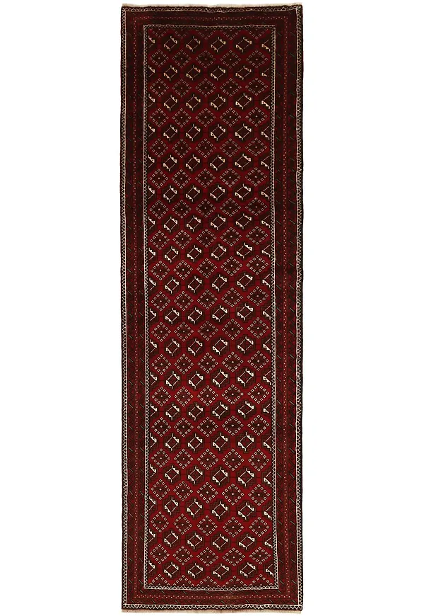 Mörkblå Rezas-ullmatta i komfortabel modell.