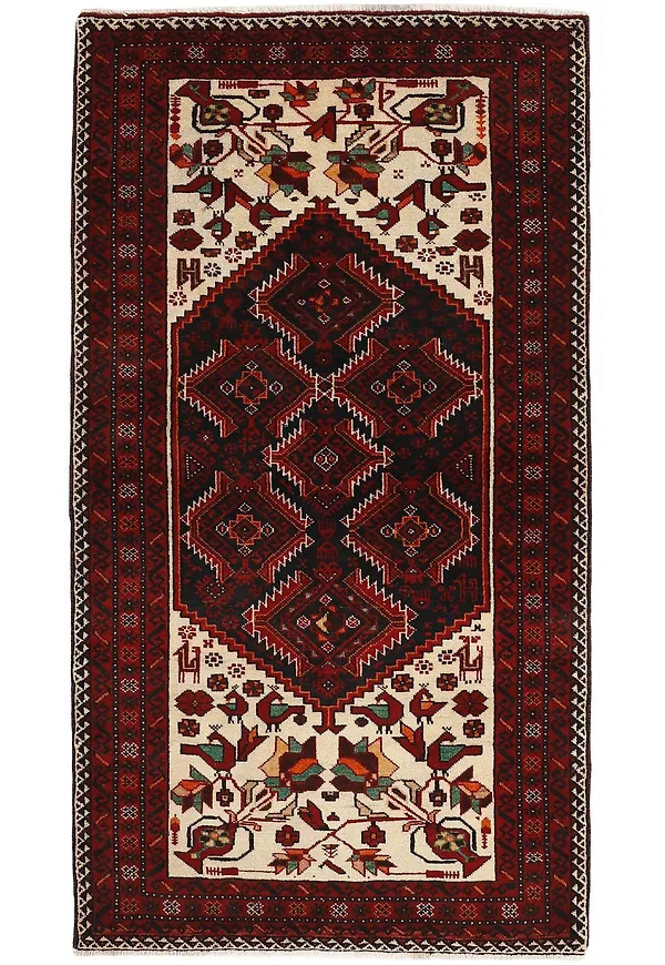 Otroligt snygg vit matta i ull från Rezas.