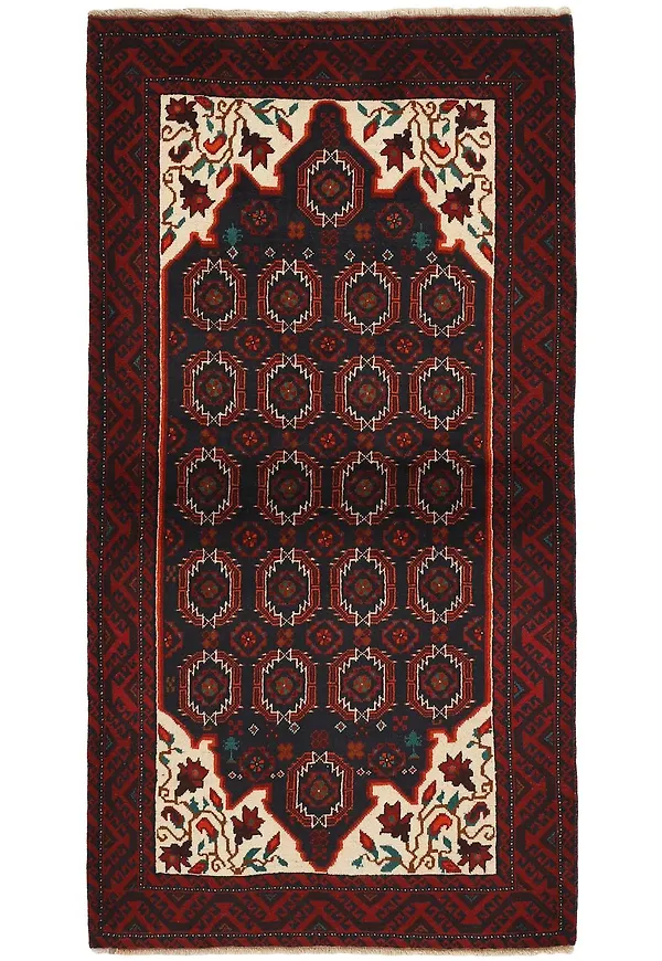 Supersnygg mörkblå ullmatta 2026 från Rezas.