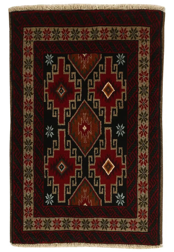 Fantastiskt snygg matta i mörkblått från Rezas.