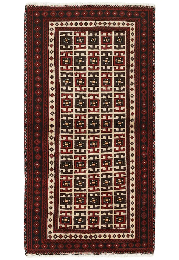 Modern röd matta i ull från Rezas.