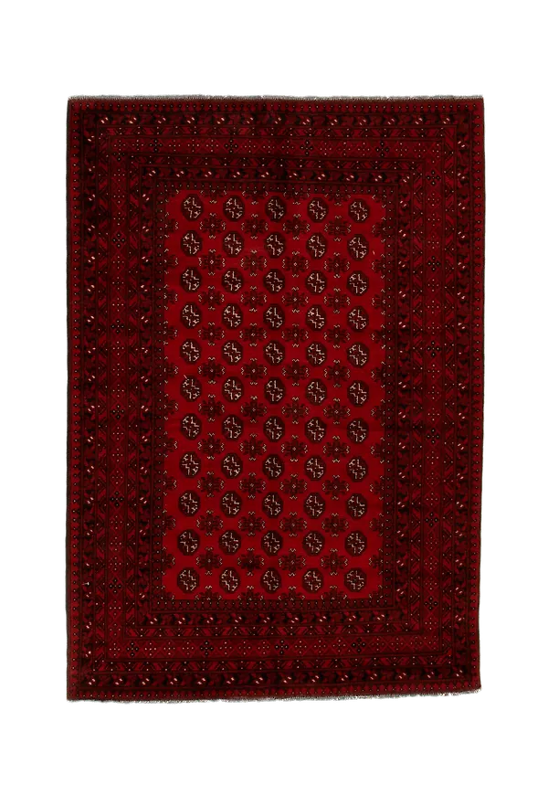 Röd Bargi-matta i fantastiskt snygg modell.