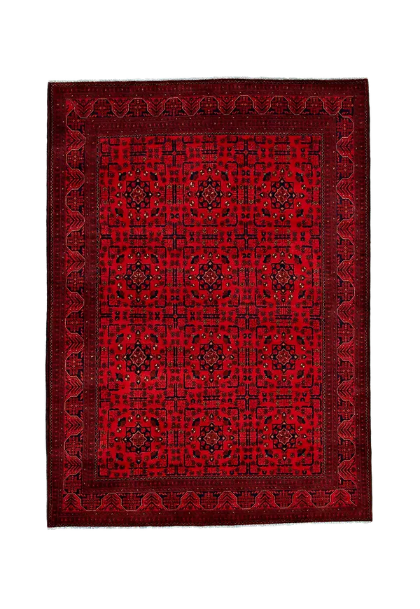 Röd Bargi-matta i jättefin modell.