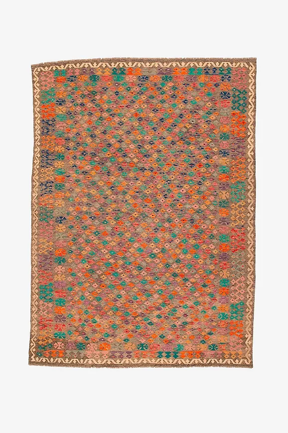 Riktigt fin bargi matta i flerfärgad färg gjord i ull.