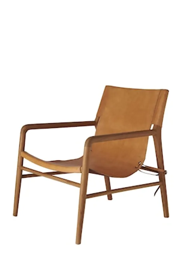 Brun Wikholm Form-läderfåtölj i härlig modell.