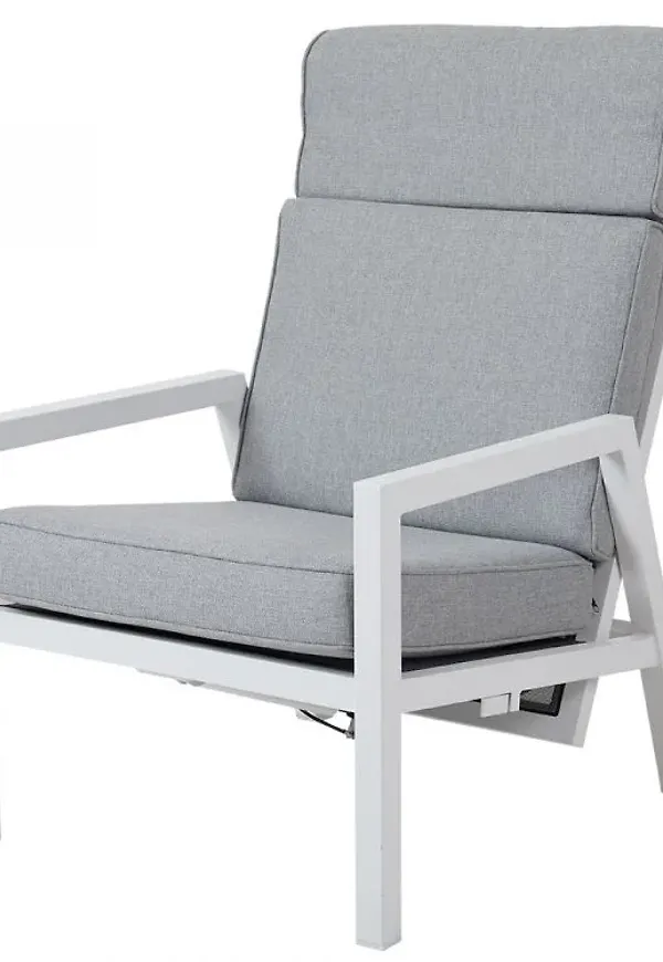 Modern brafab bord i grå färg gjord i aluminium.