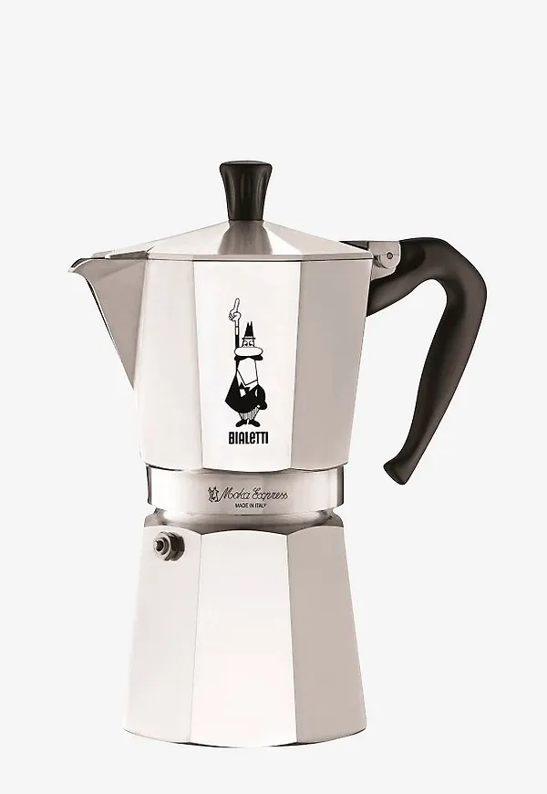 Silver Bialetti-espressomaskin i fantastiskt fin modell.