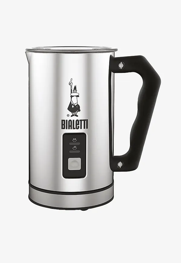 Fantastiskt fin mjölkskummare i silver från Bialetti.