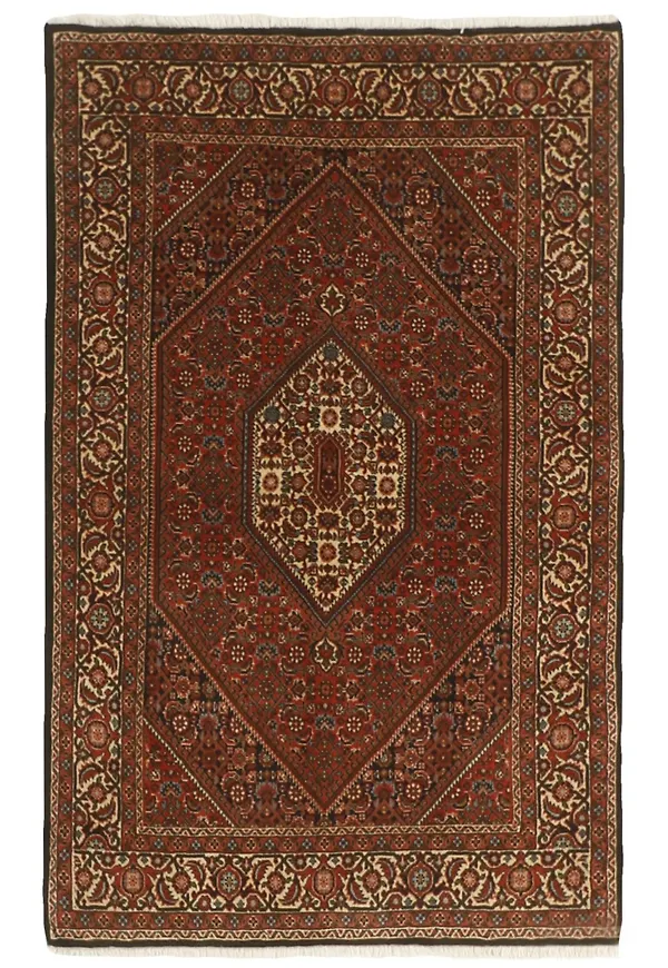 Röd Rezas-ullmatta i snygg modell.