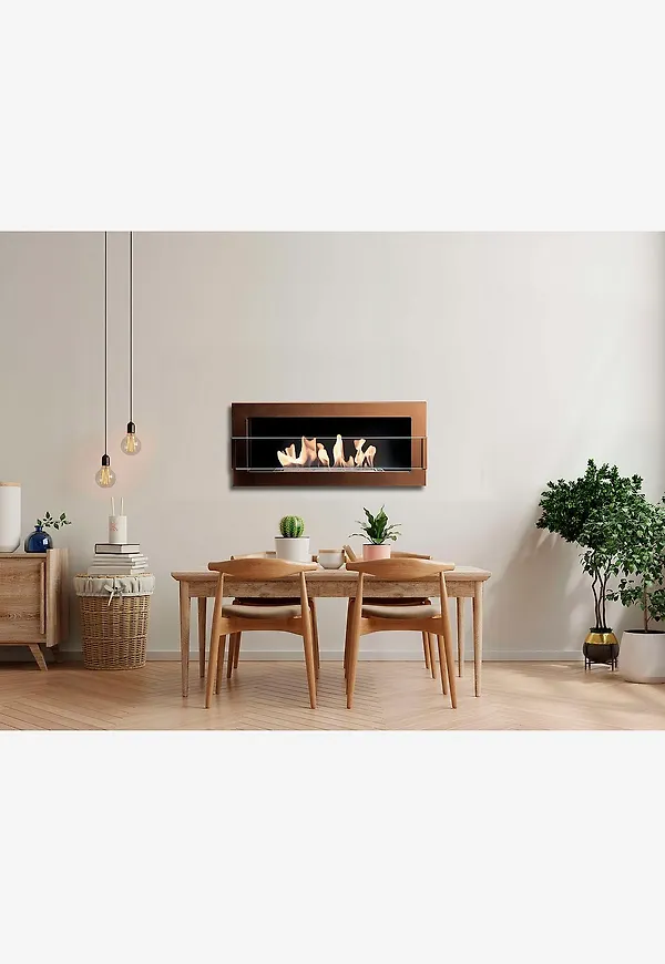 Härlig etanolkamin i brunt från Biopejs Butikken.
