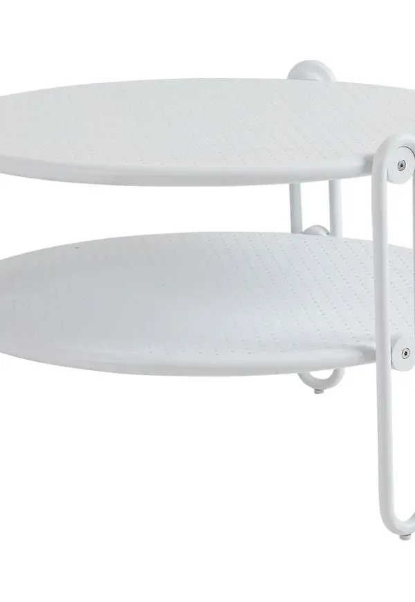 Vacker aluminiumsoffbord i vitt från Brafab.