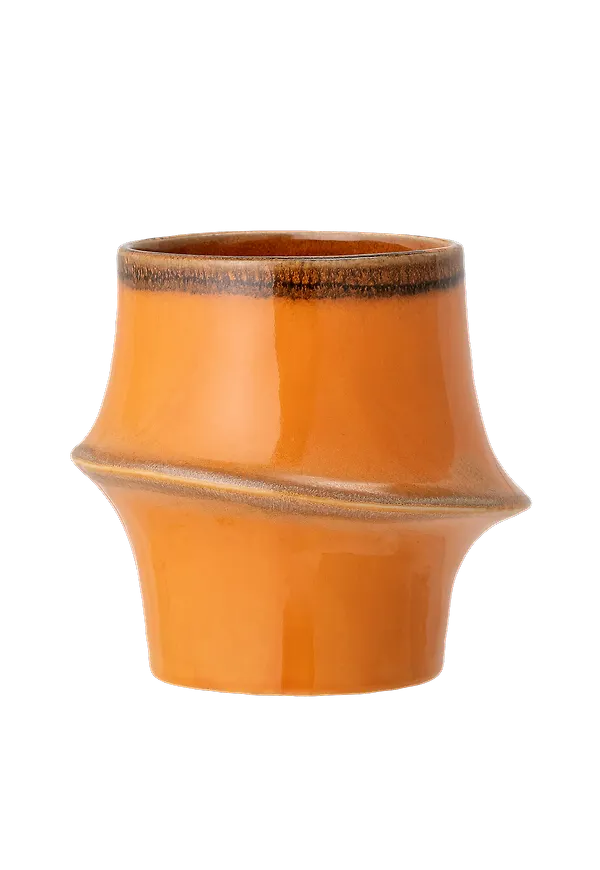 Orange Bloomingville-kruka i jättesnygg modell.