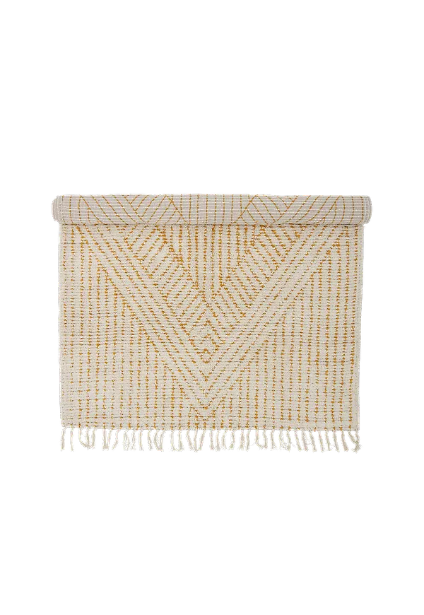 Gul Bloomingville-matta i riktigt snygg modell.