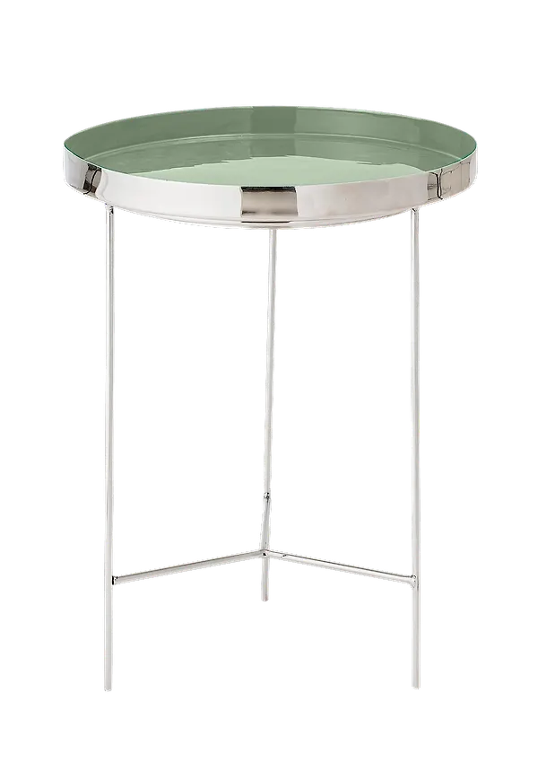 Mysig småbord i grön färg gjord i aluminium.