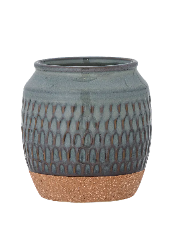 Blå Bloomingville-blomkruka i komfortabel modell.