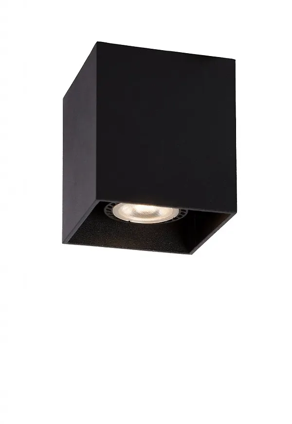 Stilren lucide lampa i svart färg gjord i aluminium.