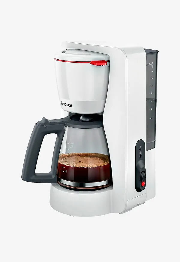 Vit Bosch-kaffebryggare i stilren modell.