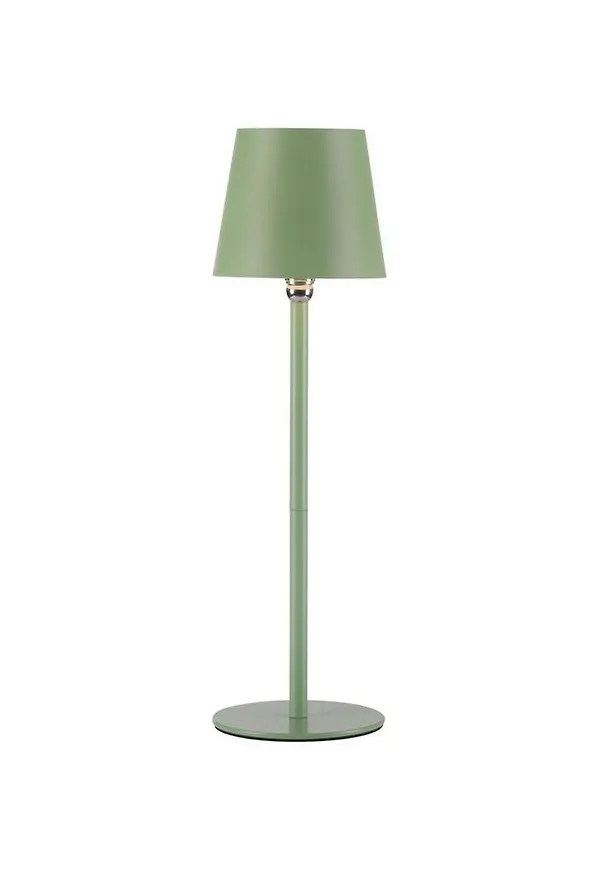 Fin sovrumslampa i grön färg gjord i järn.