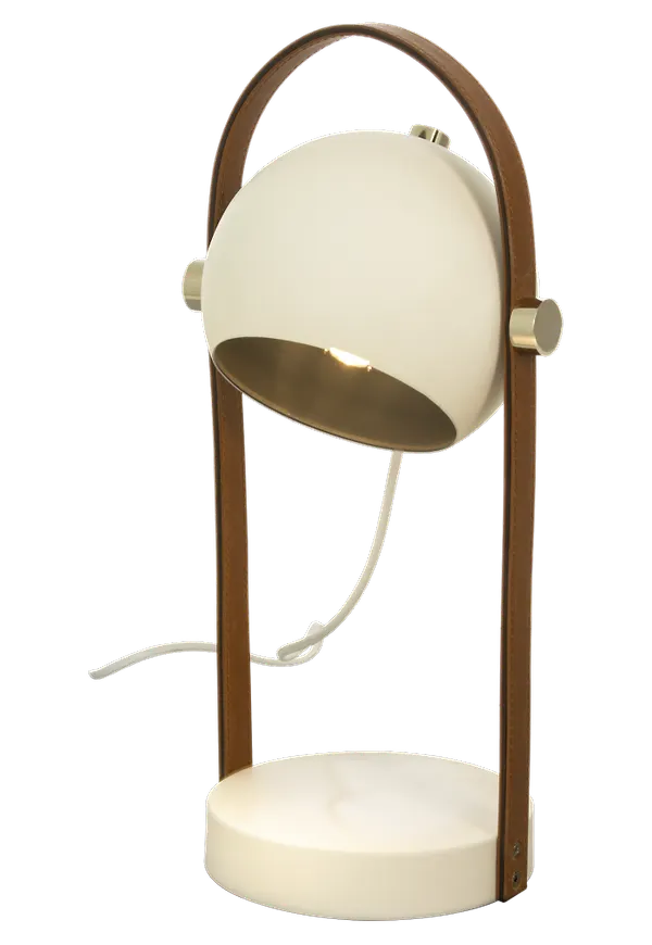 Cool bordslampa i läder från Aneta Belysning.
