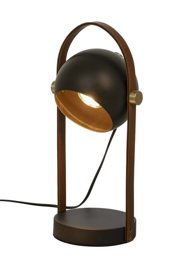 Otroligt snygg bordslampa i läder från Aneta Belysning.