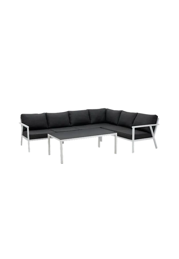 Vit Brafab-aluminiumsoffa i fantastiskt snygg modell.