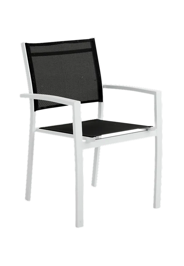 Fantastiskt snygg vit stol i aluminium från Brafab.