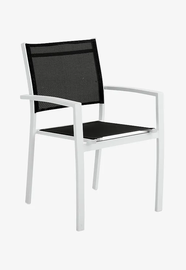 Trendig vit stol i aluminium från Brafab.