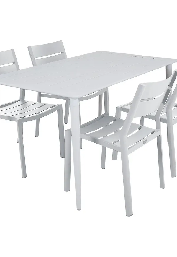 Riktigt fin brafab matgrupp i vit färg gjord i aluminium.