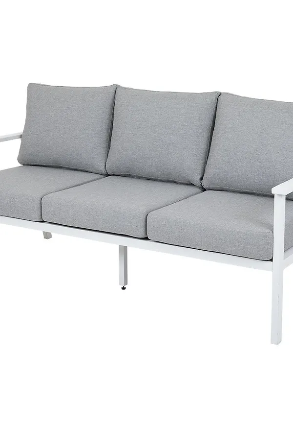 Moderiktig brafab bord i grå färg gjord i aluminium.