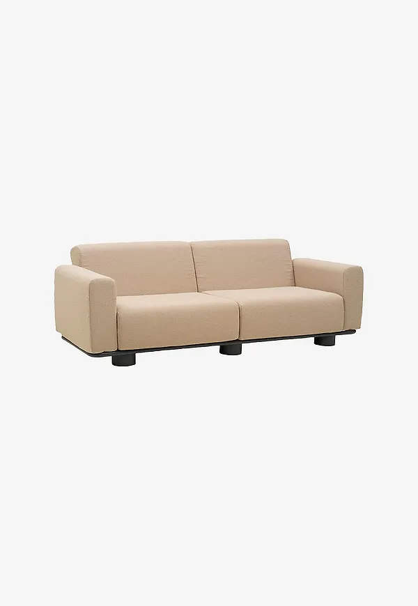 Stilren möbel i beige färg gjord i aluminium.