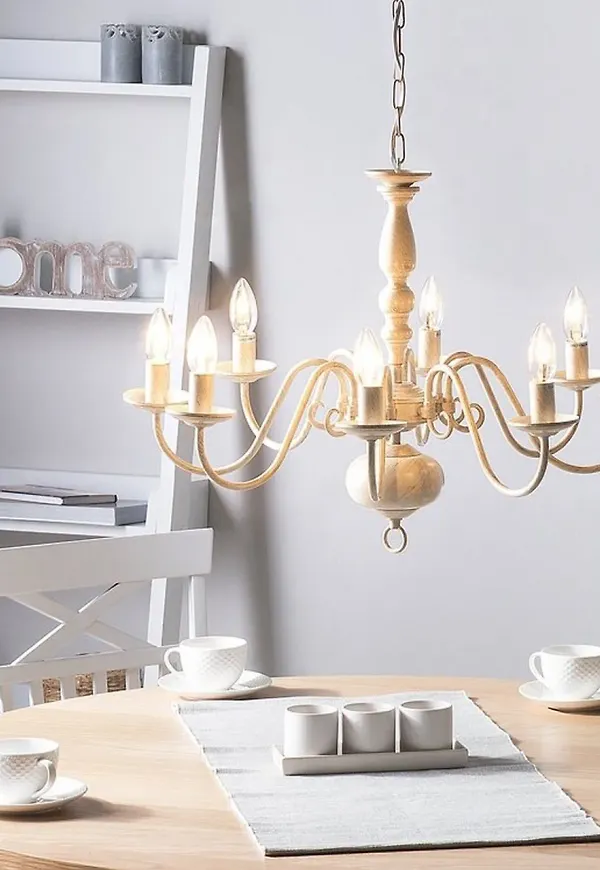 Ikonisk glödlampa i vit färg gjord i järn.