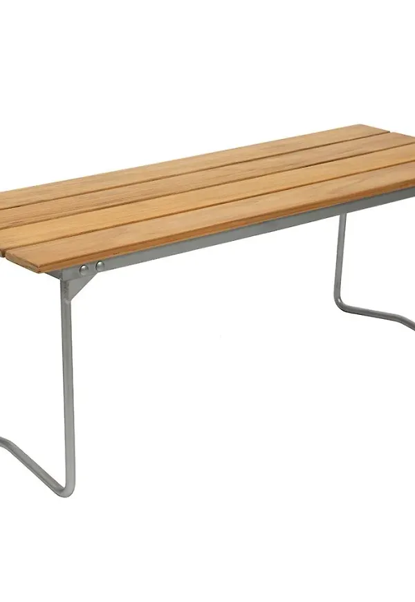 Ikonisk sittbänk i teak från Grythyttan Stålmöbler.