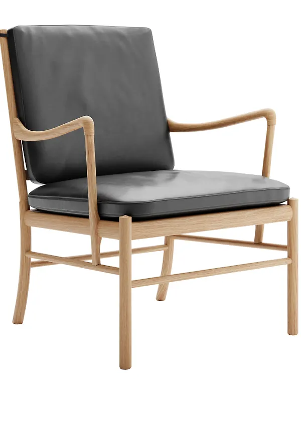 Trendig fåtölj i läder från Carl Hansen.