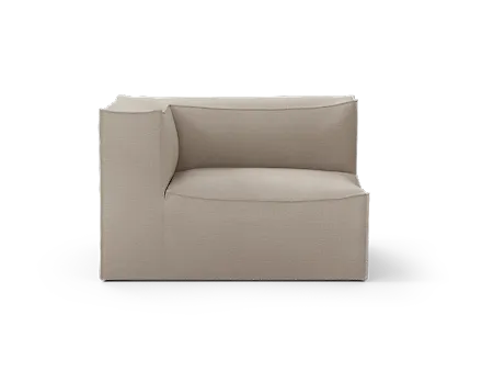 Beige FERM LIVING-bomullsfåtölj i fantastiskt fin modell.