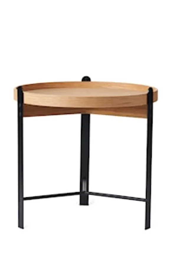 Modern brun sidobord i ek från Warm Nordic.