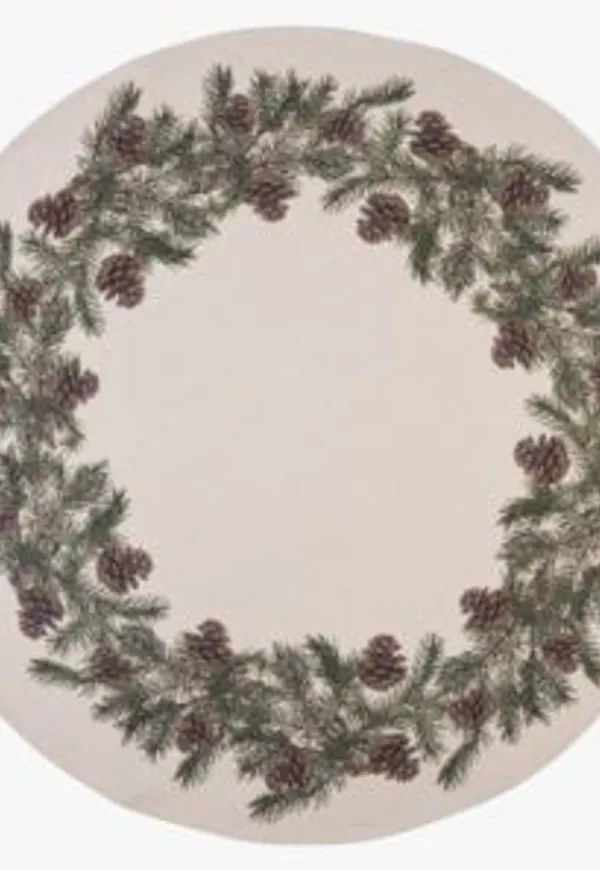 Mörkgrön hemtex-matta i elegant modell.