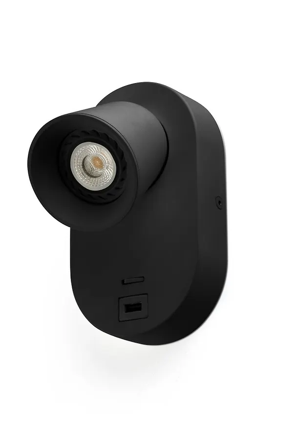 Riktigt snygg sänglampa i aluminium från Faro Barcelona.