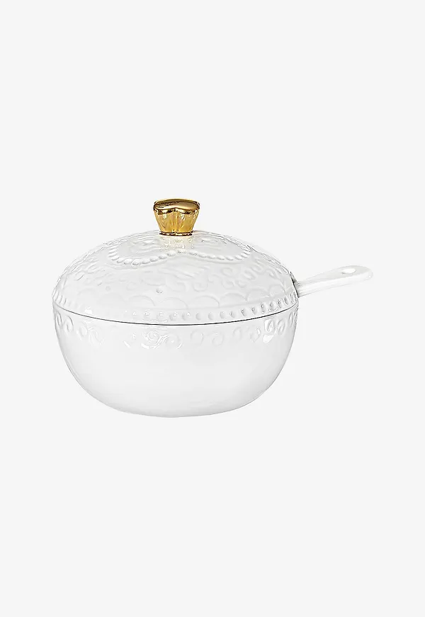 Vit Cult Design-förvaringsburk i trendig modell.