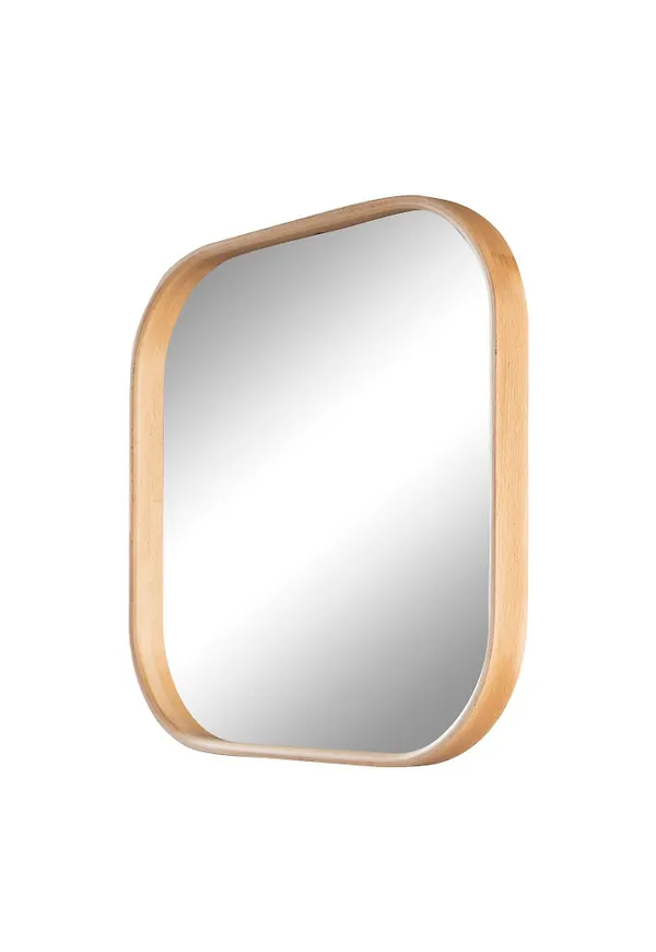 Trendig spegel i brun färg gjord i ek.