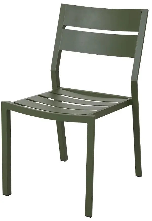 Modern grön stol i aluminium från Brafab.