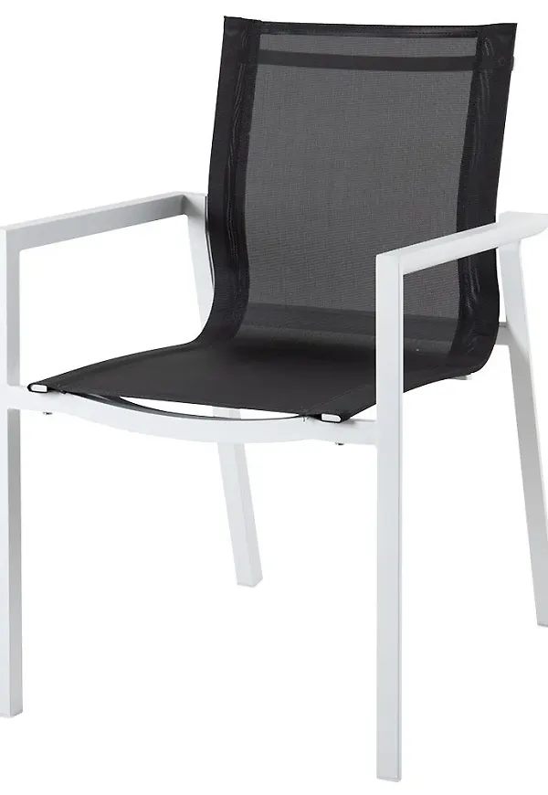 Vit Brafab-aluminiumkarmstol i riktigt snygg modell.