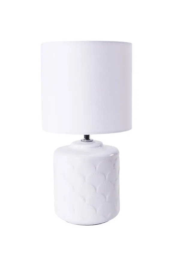 Superfin vit lampa i linne från Pixie Design.