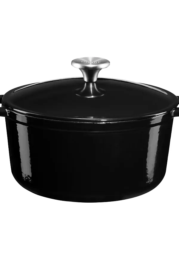 Svart Dorre-gjutjärnsgryta i moderiktig modell.